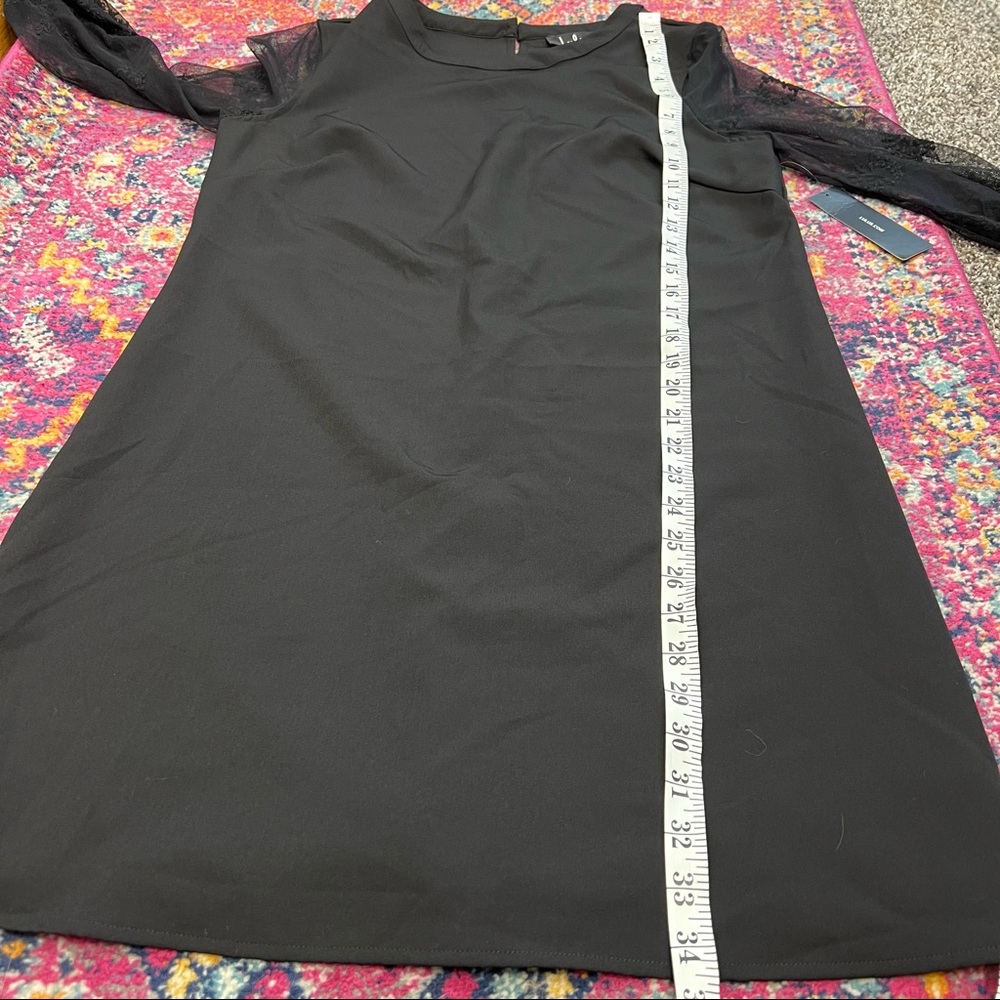 Lulu's Black Lace Sleeve Shift Dress - Picture 8 of 9